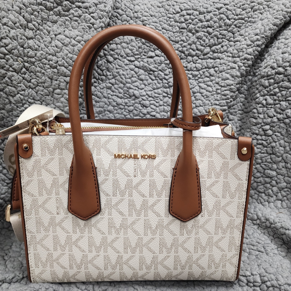 Michael Kors White and Brown Women's Bag